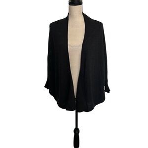 Eileen Fisher 100% Wool Textured Open Front Cardigan